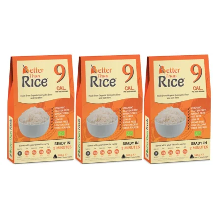 Zestaw 3 x Makaron Konjac w Kształcie Ryżu Bio 385 g (300 g) - Better Than Foods