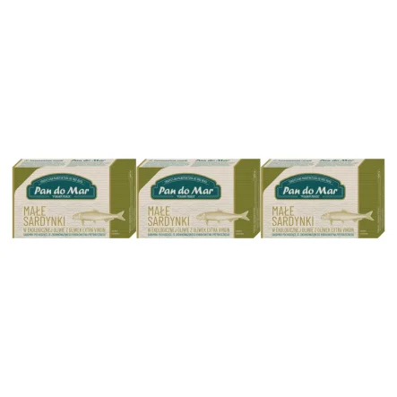 3 x Sardynki w Bio Oliwie z Oliwek 120 g (90 g)  - Pan Do Mar