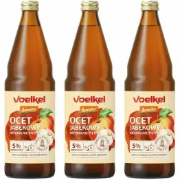 Zestaw 3 x Ocet Jabłkowy Niepasteryzowany Niefiltrowany Bio DEMETER 750 ml - Voelkel