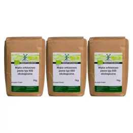 3 x Mąka Orkiszowa Jasna Typ 650 Eko 1 kg - Młyn Kopytowa
