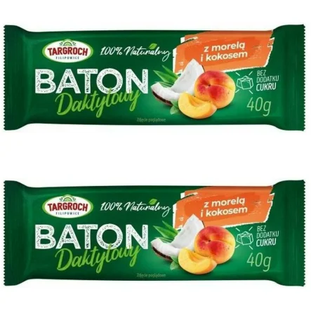 2 x Baton Daktylowy z Kokosem i Morelami 40 g - Targroch