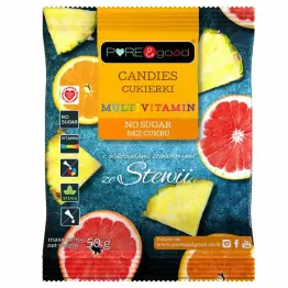 Cukierki Multiwitamina ze Stewią Bez Dodatku Cukru 50 g - Pure i Good