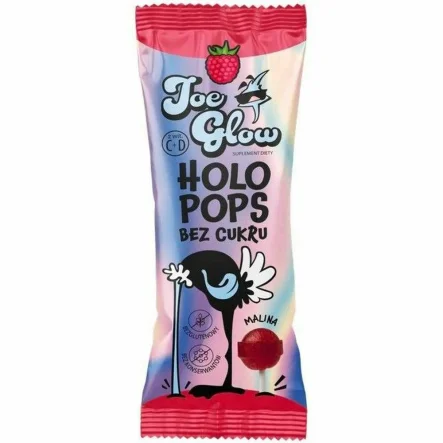 Lizak Kulka Bez Cukru o Smaku Malinowym Bezglutenowy 8 g - HOLOPOPS