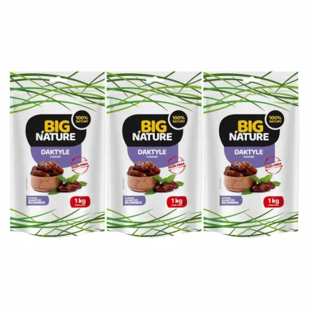 Zestaw 3 x Daktyle Suszone Naturalne bez Pestek 1 kg -  Big Nature 