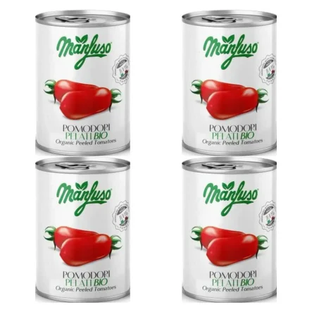 4 x Pomidory Bez Skórki Bio 400 g - Manfuso
