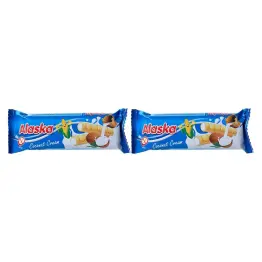 2 x Rurki Kukurydziane Nadziewane Kremem o Smaku Kokosowym Bezglutenowe 18 g - Alaska
