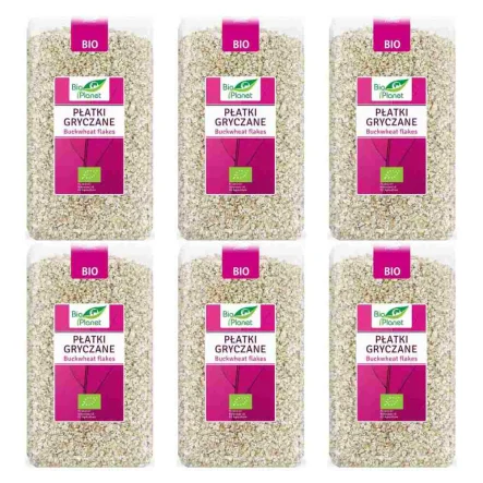 Zestaw 6 x Płatki Gryczane Bio 600 g - Bio Planet 