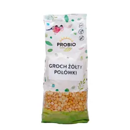 Groch Żółty Łuskany Połówki Bezglutenowy Bio 500 g - Probio