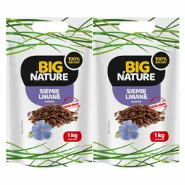 2 x Siemię Lniane Brązowe 1 kg Ziarna Nasiona Lnu - Big Nature