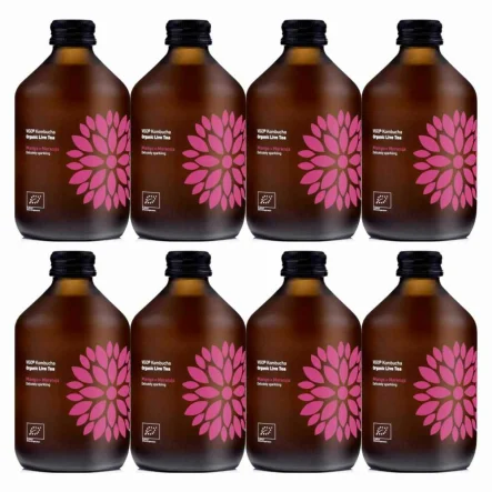 8 x Kombucha Mango+ Marakuja BIO Organiczna Herbata Fermentowana i Żywa 330 ml - Vigo