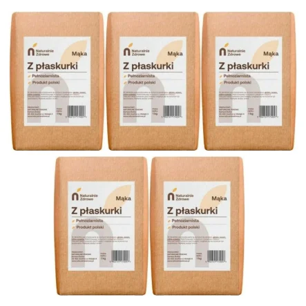5 x Mąka z Płaskurki Pełnoziarnista Typ 2000 1 kg - Naturalnie Zdrowe