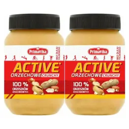 2 x Pasta Orzechowa ACTIVE Crunchy 470 g - Primavika