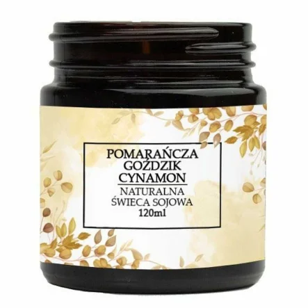 Naturalna Świeca Sojowa - Pomarańcza, Goździk, Cynamon 120 ml - Vitafarm