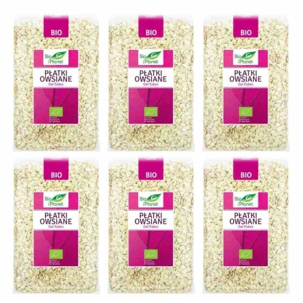 Zestaw 6 x Płatki Owsiane Bio 1 kg  - Bio Planet