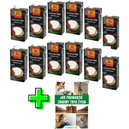 Mleczko Kokosowe UHT 12 x 1 L 85% ekstrakt - Real Thai - Mleko Kokosowe  + ePoradnik: Jak Prowadzić Zdrowy Tryb Życia