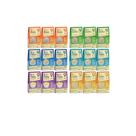 3 x Makaron Konjac w Kształcie Ryżu Bio 385 g (300 g) + 3 x Makaron Konjac Noodle B/G Bio 385g + 3 x Makaron Konjac Spaghetti B/G Bio 385g + 3 x Makaron Konjac Tagliatelle B/G Bio 385g + 3 x Makaron Konjac Angel Hair Bio 385g + 3 x Makaron Konjac Noodle T