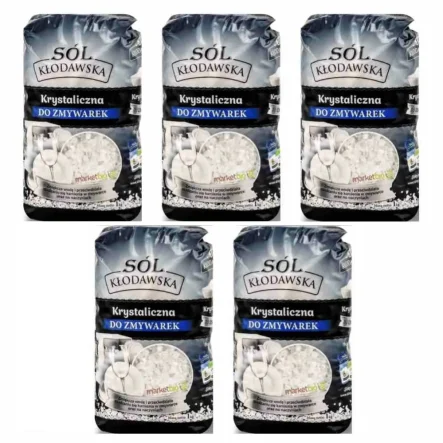 5 x Sól Kłodawska Krystaliczna do Zmywarki 1 kg - Kopalnia Soli Kłodawa