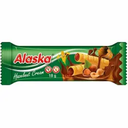 Rurki Kukurydziane Nadziewane Kremem o Smaku Orzechowym Bezglutenowe 18 g - Alaska