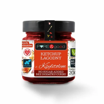 Ketchup Łagodny z Ksylitolem Bez Dodatku Cukru 200 g Pure&Good - Przecena Krótka Data Minimalnej Trwałości