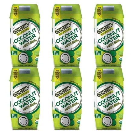 6 x Woda Kokosowa Naturalna UHT Bio 330 ml - Cocomi