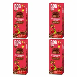 4 x Przekąska Jabłkowo-Truskawkowa w Mlecznej Czekoladzie 30 g - Bob Snail