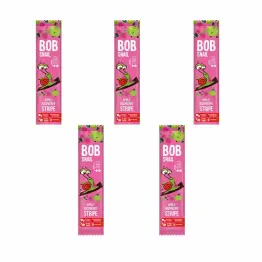 5 x Przekąska Jabłkowo - Malinowa Bez Dodatku Cukru 14 g - Bob Snail