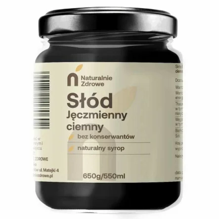 Słód Syrop Jęczmienny Ciemny 650 g (550 ml) - Naturalnie Zdrowe