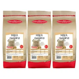 3 x Mąka Owsiana Pełnoziarnista Typ 2000 1 kg - Młyn Niedźwiady