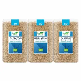3 x Len Brązowy Siemię Lniane Nasiona Lnu Bio 1 kg Bio Planet