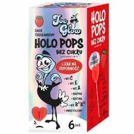 Lizaki o Smaku Truskawkowym Odporność Bez Cukru Bezglutenowe 6 Sztuk - Holo Pops