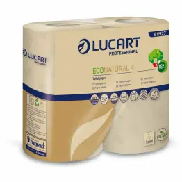 Ekologiczny Papier Toaletowy 2 Warstwy 4 Rolki 400 Listków - Lucart Professional