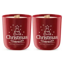 2 x Christmas Świąteczna Sojowa Świeca Zapachowa w Szkle - Salire