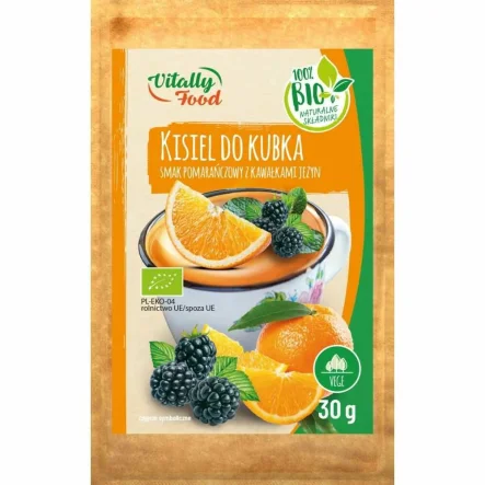 Kisiel do Kubka Smak Pomarańczowy z Kawałkami Jeżyn BIO 30 g - Vitally Food