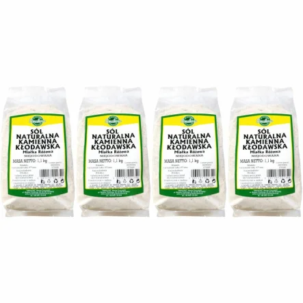 4,4 kg Sól Kłodawska Kamienna Naturalna Miałka Różowa Niejodowana 4x1,1 kg - Smakosz
