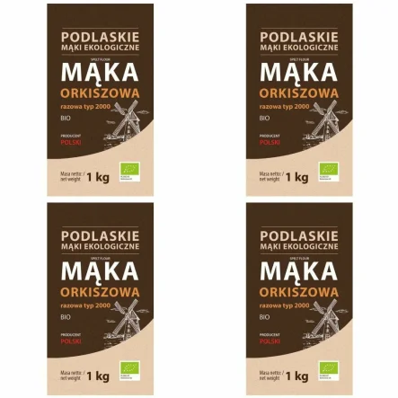 4 x Mąka Orkiszowa Razowa Bio 1 kg TYP 2000 - BioLife