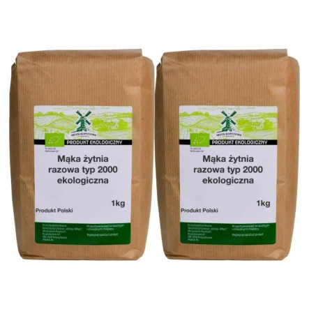 2 x Mąka Żytnia Razowa Typ 2000 Eko 1 kg - Młyn Kopytowa