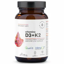 Witamina D3+ K2 2000 IU 90 Kapsułek - Aura Herbals