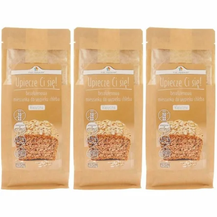 3 x Mieszanka do Wypieku Chleba Bezglutenowego Klasyczna 420 g - Pięć Przemian