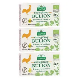 3 x Ekologiczny Bulion Drobiowy w Kostkach Bezglutenowy 66 g Ekowital