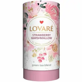 Herbata Zielona z Dodatkami Strawberry Marshmallow 80 g - Lovare