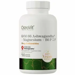 KSM-66 Ashwagandha+Magnez+Witamina B6 P-5-P 90 Kapsułek - OstroVit