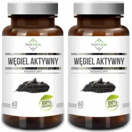 2 x Węgiel Aktywny 180 mg 60 Kapsułek - Soul Farm